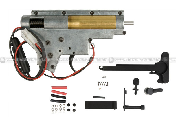 G&P 8mm Bearing Complete Gearbox Set for M4 Series (Rear Wiring / Tamiya Connector)