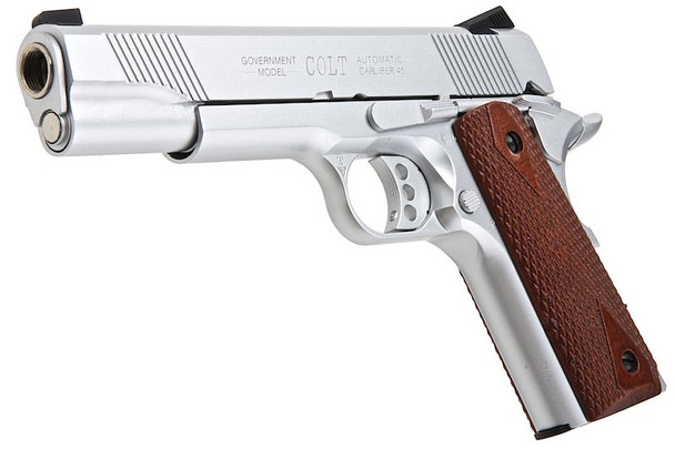 Army Armament R30 Government Style M1911A1 Competition Green Gas Airsoft Pistol - Silver