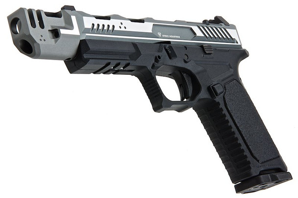 Strike Industries ARK 17 Green Gas Airsoft Pistol with Detachable Compensator (2-Tone SV / GY)