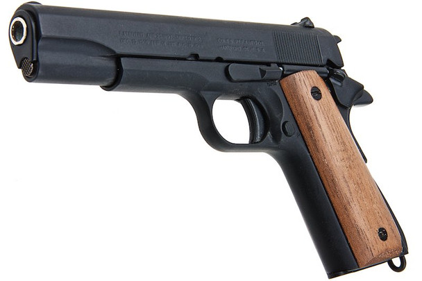 Blackcat Airsoft 1/2 Scale High Precision Min Model Gun 1911 with Wooden Grip (Limited Edition) - Black