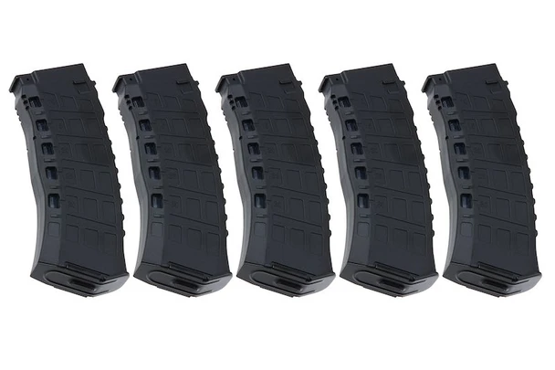 Arcturus AK12 Magazine (30/135 rounds, Variable-Cap EMM Airsoft AEG Magazine) - Black (5pcs / box set)
