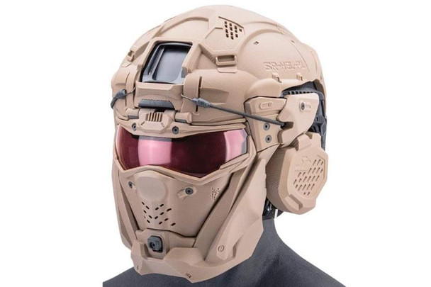 SRU Tactical Helmet Mask Set (include Fast Helmet, Tan)