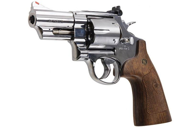 Umarex S&W M29 Airsoft Revolver CO2 (3 inch, Brown Grip, 6mm Version) - Silver (by WinGun)