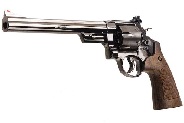 Umarex S&W M29 Airsoft Revolver CO2 (8.3 inch, Brown Grip, 6mm Version) - Titanium Black (by WinGun)