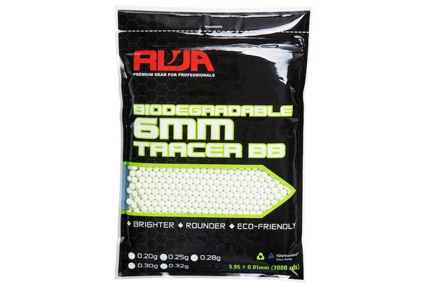 RWA 6mm Airsoft Tracer BBs (PLA BIO Tracer, 0.32g, 3000 rounds/bag)