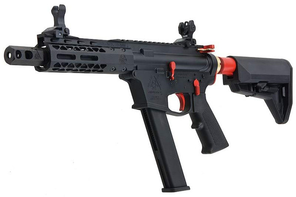 EMG Black Rain Ordnance Airsoft M4 9mm GBB Rifle (Short Version, Black/ Red)