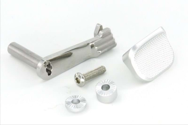 AIP Tokyo Marui Hi Capa / 1911 GBB Airsoft Slide Stop with Thumb Rest (Stainless Steel) - Silver