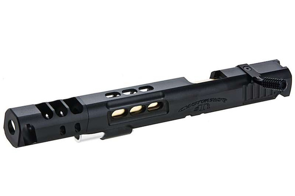 Airsoft Masterpiece Open Slide (S Style DVC) for Tokyo Marui Hi Capa - Black Slide w/ Black Comp (7inch)