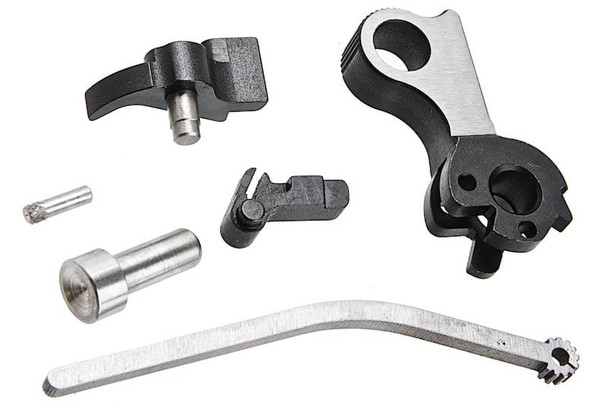 Airsoft Masterpiece 1911 Hammer & Sear Set (STI Style Circle) Hi Capa Compatible - (CNC Steel, 2 Tone)