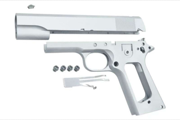 Guarder Tokyo Marui 1911 Series'70 GBB Airsoft Slide & Frame (Aluminum, No Marking, Silver)
