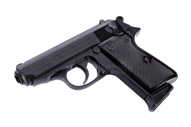 Maruzen PPK/S Walther Green Gas Airsoft Pistol - Black Metal Finish Version