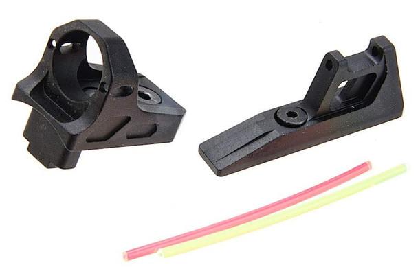 5KU Action Army AAP01 GBB Airsoft Ghost Ring Sight Set - Black