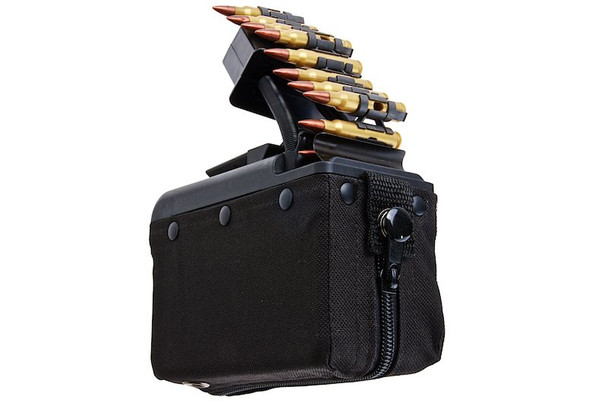 Battleaxe x T8 A&K M249 AEG Drum Magazine (2000 rds, Sound Control, Turbine System) - Black