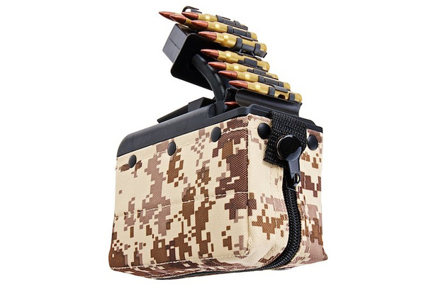 Battleaxe x T8 A&K M249 AEG Drum Magazine (2000 rds, Sound Control, Turbine System) - DD