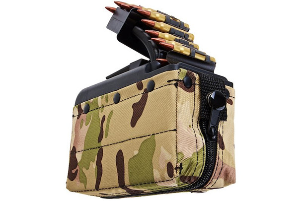 Battleaxe x T8 A&K M249 AEG Drum Magazine (2000 rds, Sound Control, Turbine System) - Multicam