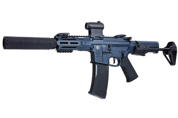 RWC Krytac Trident MK2 PDW-M AEG (Perun Hybrid + Clicker) w/ Red Dot & Suppressor Combo