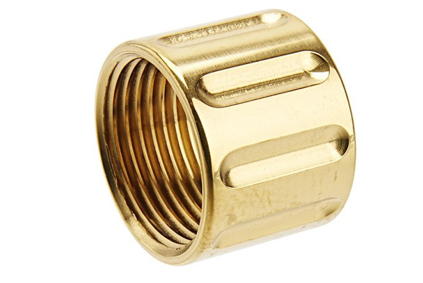 5KU Vertical Knurling Threaded Protector - 14mm CCW - Gold