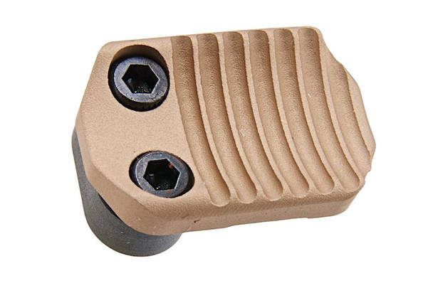 Revanchist Airsoft VFC M4 GBBR Mag Release (CNC Aluminum, Type B, Tan)