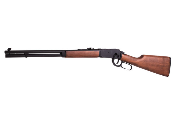 Double Bell Winchester M1894 CO2 Lever Action Shell Ejecting Rifle (Real Wood, Black, 103A)