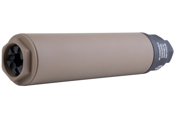 RGW MDX Suppressor Airsoft - 8 inch (14mm CCW, Aluminum) - Cerakote FDE
