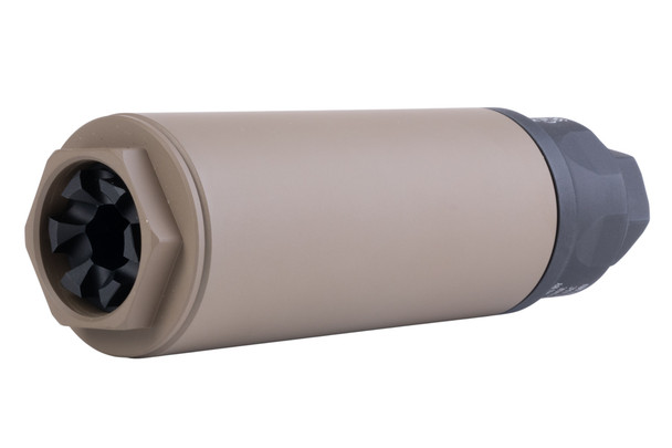 RGW MDX Suppressor Airsoft - 6 inch (14mm CCW, Aluminum) - Cerakote FDE