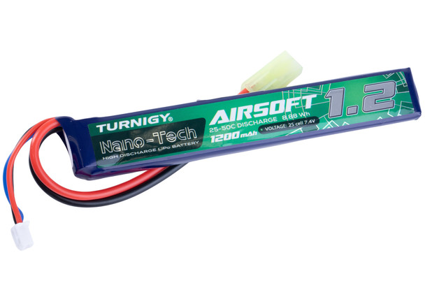 Turnigy Nano-tech 7.4V 1200mAh 2S 25-50C Lipo Airsoft Pack -Tamiya