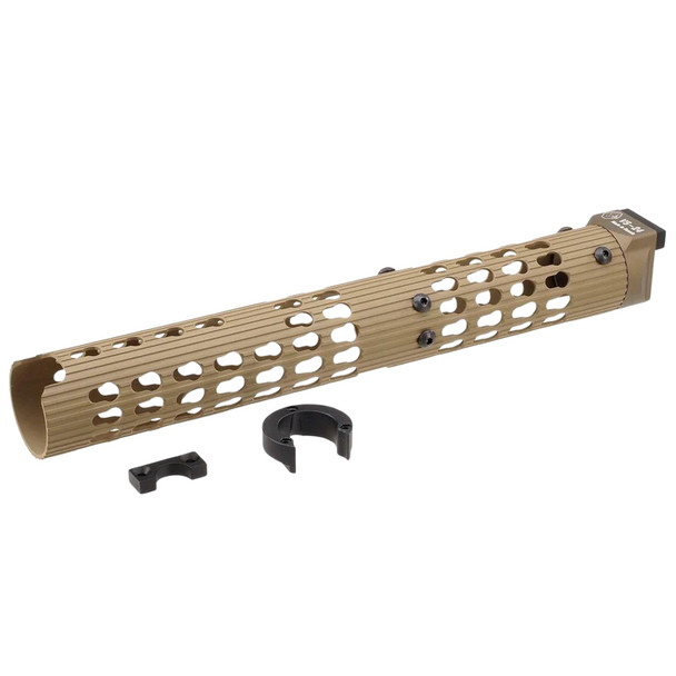 5KU VS-24 Aluminum AK Long Tubular Handguard for LCT / GHK AK AEG / GBB Airsoft Series - Tan