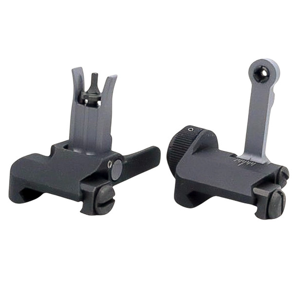 BJ TAC KAC 300 Style Folding Sight Set (Stainless Steel, Black)