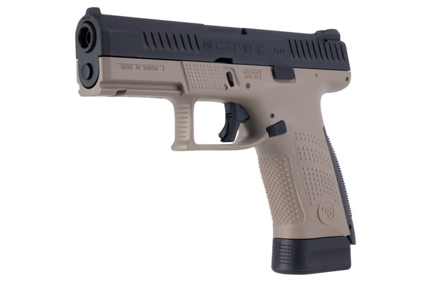 ASG CZ P-10C GBB Pistol Airsoft (CO2 Version, Standard) - Dual Tone Black/FDE
