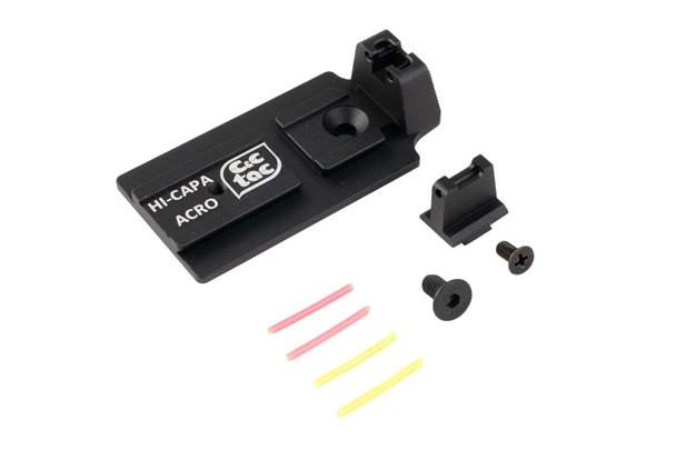 C&C Tac Tokyo Marui 5.1 GBB ACRO Adapter Plate Mount Sight Set - Black