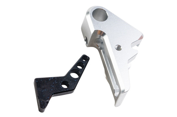 Revanchist Airsoft VFC Walther PDP Flat Trigger Set - Silver Trigger, Black Safety