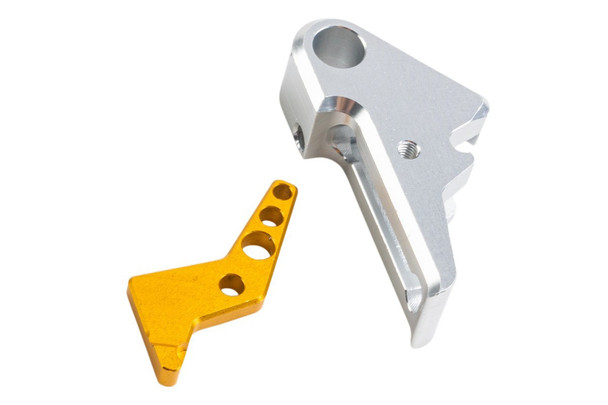 Revanchist Airsoft VFC Walther PDP Flat Trigger Set - Silver Trigger, Gold Safety
