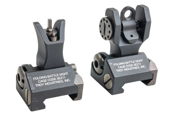 GK Tactical TROY Style Folding BattleSight Set - Black