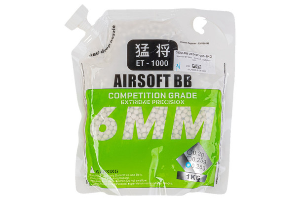 Warwolf ET BBS - White (0.28g BBs) - 1KG/Bag