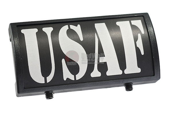 Custom Gun Rails (CGR) Aluminum Rail Cover (USAF, Large Laser Engraved Aluminum) - BK Retainer