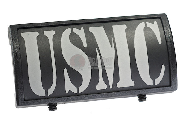 Custom Gun Rails (CGR) Aluminum Rail Cover (USMC, Large Laser Engraved Aluminum) - BK Retainer