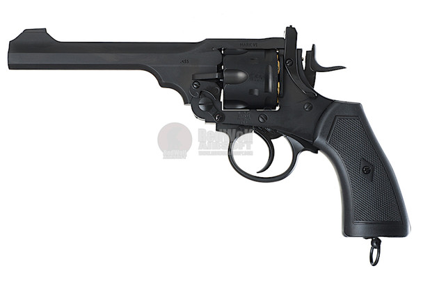 WinGun Webley MK VI Airsoft Revolver CO2 792 (Black Grip, 6mm Version) - Black