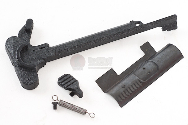 G&P Plastic M4 Charging Handle & Bolt Stop Set for Tokyo Marui & G&P M4A1 Series Metal Body - Black