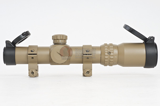 AIM-O Rifle Scope (1-4X24SE Tactical Illuminated Crosshair, Red / Green Reticle) - DE