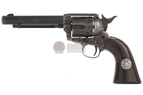 Umarex Revolver SAA .45 CO2 Revolver Metal (6mm, Antique Black) - Cowboy Police Version (by WinGun)