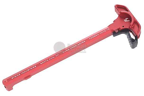 Strike Industries Charging Handle with Black Extended Latch Combo - RED
