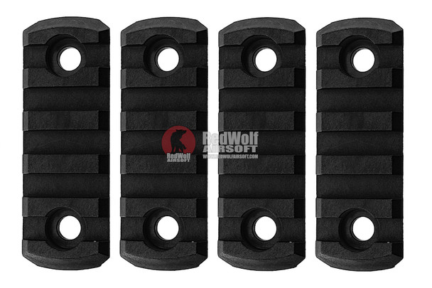 GK Tactical M-LOK Nylon 5 Picatinny Rail Sections (4pcs / Set) - Black