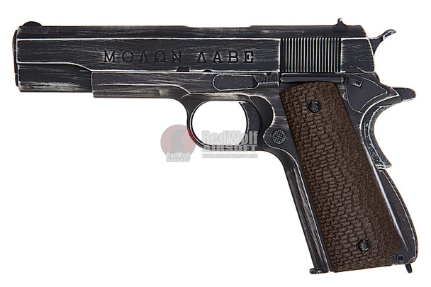 AW Custom NE20 1911 'Molon Labe' GBB Airsoft Pistol - Brown Grip