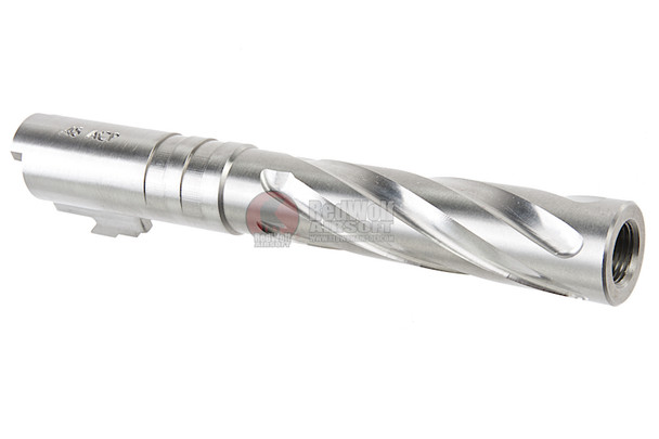 COWCOW Technology Tornado Stainless Steel Threaded Outer Barrel for Tokyo Marui Hi-Capa 5.1 GBB Series (.45 marking) - Silver