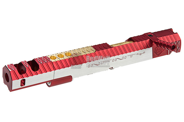 Gunsmith Bros CNC Aluminum IMM Rhombus Outline Open Slide Set for Tokyo Hi-Capa Series - 2 Tone Red