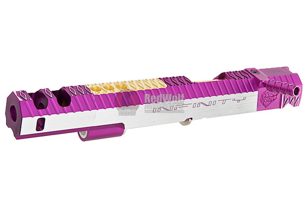 Gunsmith Bros CNC Aluminum IMM Rhombus Outline Open Slide Set for Tokyo Hi-Capa Series - 2 Tone Purple