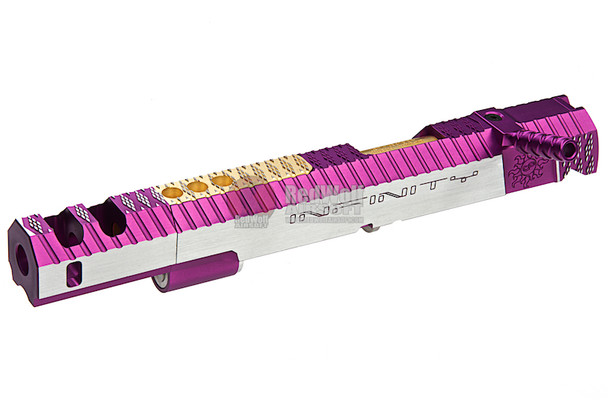 Gunsmith Bros CNC Aluminum IMM Small Rhombus Open Slide Set for Tokyo Hi-Capa Series - 2 Tone Purple