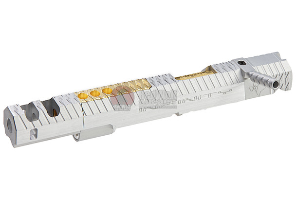 Gunsmith Bros CNC Aluminum IMM Spiral Rhombus Open Slide Set for Tokyo Hi-Capa Series - Silver