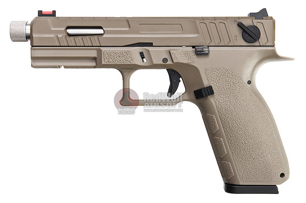 KJ Works KP-13F Full Auto Metal Slide CO2 GBB Airsoft Pistol - TAN
