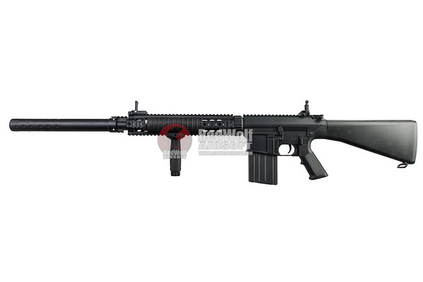 A&K SR25 Airsoft AEG Airsoft Rifle (Fixed Stock) - Black
